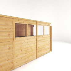 Mercia Woodsman Shiplap Pent 10x6 Shed - isolated back angle view