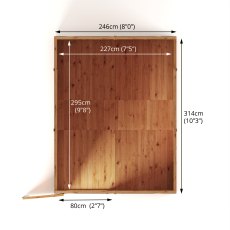 Mercia Woodsman Shiplap Pent 10 x 8 Shed - footprint