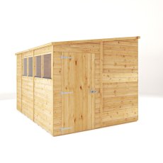 Mercia Woodsman Shiplap Pent 10 x 8 Shed - isolated angle view