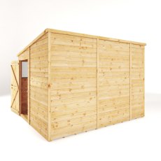 Mercia Woodsman Shiplap Pent 10 x 8 Shed - isolated back angle view