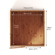 Mercia Woodsman Shiplap Pent 6 x 6 Shed - footprint