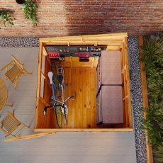 Mercia Woodsman Shiplap Pent 6 x 6 Shed - in situ, top view