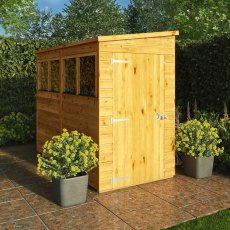 Mercia Woodsman Shiplap Pent 8x4 Shed - in situ, angle view