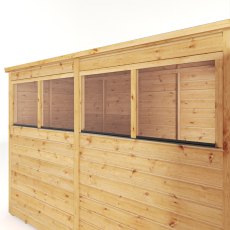 Mercia Woodsman Shiplap Pent 8x4 Shed - isolated side view