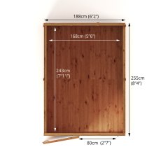 Mercia Woodsman Shiplap Pent 8x6 Shed - footprint