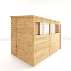 Mercia Woodsman Shiplap Pent 8x6 Shed - isolated back angle view