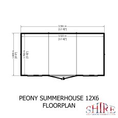 Shire Peony 12x6 Pent Summerhouse - footprint