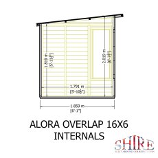 Shire Alora 16x6 Pent Summerhouse - internal view