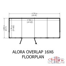 Shire Alora 16x6 Pent Summerhouse - footprint