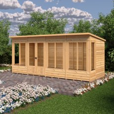 Shire Alora 16x6 Pent Summerhouse - in situ, angle view