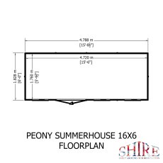 Shire Peony 16x6 Pent Summerhouse - footprint