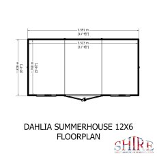 Shire Dahlia 12 x 6 Pent Summerhouse - footprint