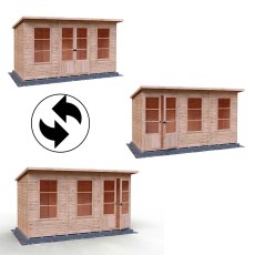 Shire Dahlia 12 x 6 Pent Summerhouse - modular summerhouse with different door locations