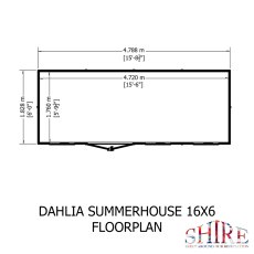 Shire Dahlia 16x6 Pent Summerhouse - footprint