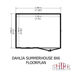 Shire Dahlia 8 x 6 Pent Summerhouse - footprint