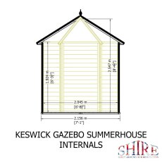 7x6 Shire Keswick Gazebo Summerhouse - internal dimensions