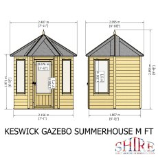 7x6 Shire Keswick Gazebo Summerhouse - footprint