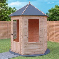 7x6 Shire Keswick Gazebo Summerhouse - in situ, angle view