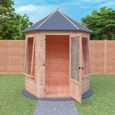 7x6 Shire Keswick Gazebo Summerhouse - front view with door open