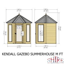 7 X 6 Shire Kendall Gazebo Summerhouse - dimensions