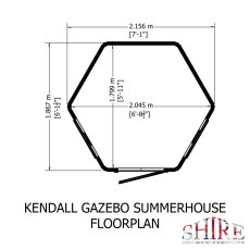 7 X 6 Shire Kendall Gazebo Summerhouse - footprint