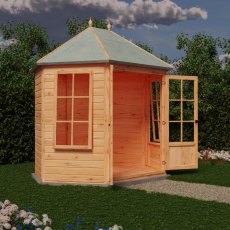 8x6 Shire Windermere Gazebo Summerhouse - in situ, angle view