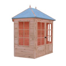 8x6 Shire Windermere Gazebo Summerhouse - isolated angle view, doors closed