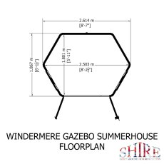 8x6 Shire Windermere Gazebo Summerhouse - footprint