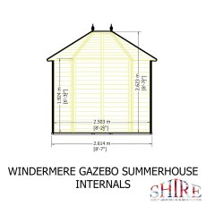 8x6 Shire Windermere Gazebo Summerhouse - internal dimensions