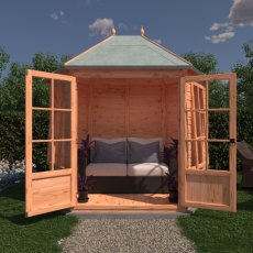 8x6 Shire Windermere Gazebo Summerhouse - in situ, front view