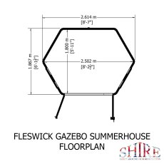 8 x 6 Shire Fleswick Gazebo Summerhouse - footprint