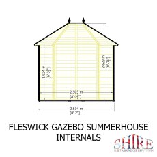 8 x 6 Shire Fleswick Gazebo Summerhouse - internal dimensions