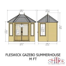 8 x 6 Shire Fleswick Gazebo Summerhouse - dimensions