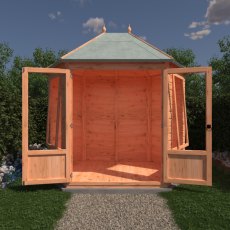 8 x 6 Shire Fleswick Gazebo Summerhouse - in situ, front view,