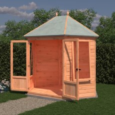 8 x 6 Shire Fleswick Gazebo Summerhouse - in situ, angle view