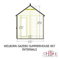 8x7 Shire Welburn Gazebo Summerhouse - internal view