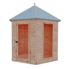 8x7 Shire Welburn Gazebo Summerhouse - angle view, doors closed