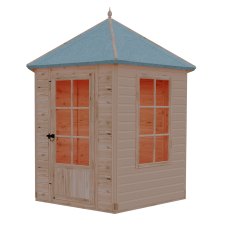 8x7 Shire Welwick Gazebo Summerhouse - isolated angle view, doors closed