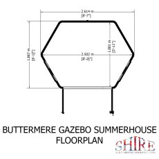 8x6 Shire Buttermere Gazebo Summerhouse - footprint