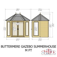 8x6 Shire Buttermere Gazebo Summerhouse - dimensions