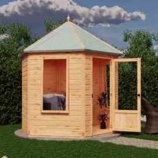 8 X 7 Shire Welton Gazebo Summerhouse - in situ, angle view