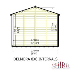 8x6 Shire Delmora Summerhouse - internal dimensions