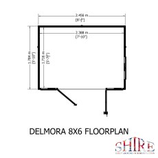 8x6 Shire Delmora Summerhouse - footprint