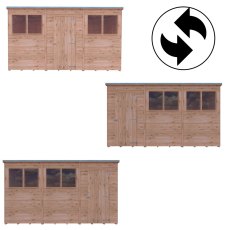 12x6 Shire Value Overlap Pent Shed - interchangeable