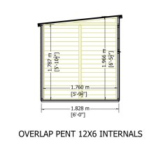 12x6 Shire Value Overlap Pent Shed - internal view