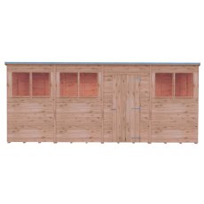 16x6 Shire Value Overlap Pent Shed - isolated, front view, doors closed