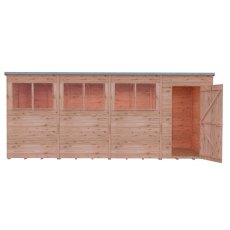 16x6 Shire Value Overlap Pent Shed - isolated, front view, doors open