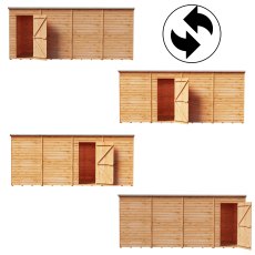 16x6 Shire Value Windowless Overlap Pent Shed - interchangeable