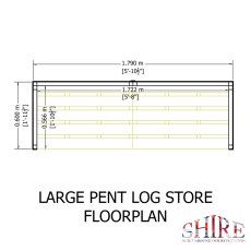 6 x 3 Shire Large Pent Log Store - Pressure Treated - footprint