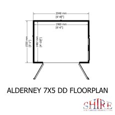 Shire Alderney Shiplap Apex 7x5 Shed - footprint